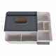 thumbnail image 2 of Elegante funda para caja de pañuelos multiusos en gris claro con detalles en gris oscuro para decoración de cocina, comedor, baño y escritorio, 2 of 7