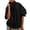 Black, variant on Oversized Bomber Jacket Women Stand Collar Windbreaker Polyester Fall Utility Coat