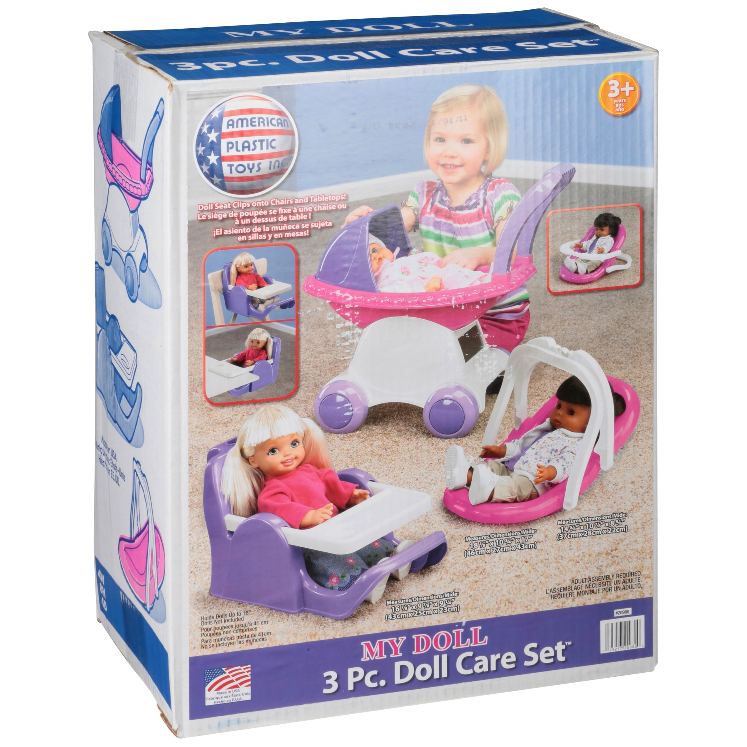 American Plastic Toys My Doll 3-Piece 