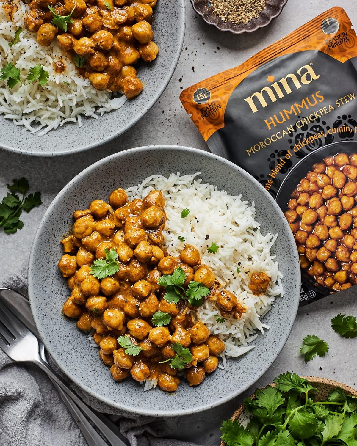 Mina Moroccan Lentils, Chickpeas, White Beans & Harira - Variety pack of 8 (10 oz), Lentils Ready to Eat, Gluten-Free Microwave Meals