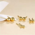 thumbnail image 5 of Nmkwnr 5 Pairs 316L Steel Stud Earrings Lightweight 3-7mm Ball Stud Earrings Set for Women Men, Gold, 5 of 5