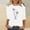 White, variant on Womens Tops Plus Size 3/4 Sleeves Round Neck Printed Casual Tops Wine S