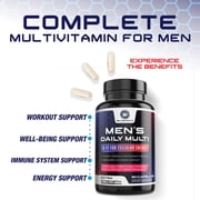 Multivitamin for Men - Vitamin A, C, D, E, Zinc, Calcium, Multivitamins for Immune Health Support, Vitamin B12, Men’s Daily Multivitamin Supplement Capsules, Non-GMO Mens Multi Vitamins - 60 Capsules