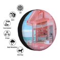 thumbnail image 4 of Fotbe Pastel Pink Beach Cafe Funda de Llanta de Repuesto con Estampado, Engrosada, Ajuste Universal para Jeep, Remolque, RV, SUV, Camión-17 inch, 4 of 6