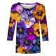 thumbnail image 5 of Mujeres 3/4 Manga Tops Y Blusas de Impresión Cuello Redondo Suéter, Tops de Moda de la Mujer para la Primavera Y el Verano, 5 of 5