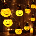 thumbnail image 4 of Luces LED de cadena de calabaza de Halloween JAMW 9.8 pies 20 luces temporizador tamaño gigante 3D Jack-O-Lantern, 4 of 5