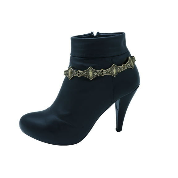 Women Antique Gold Metal Chain Boot Bracelet Shoe Eye Charm Anklet