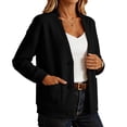 thumbnail image 5 of Enjoytime Lightweight Jacket Women Long Sleeve Button Down Coat Fall Fashion Work Business Casual Plus Size Outerwear with Pockets, 5 of 8