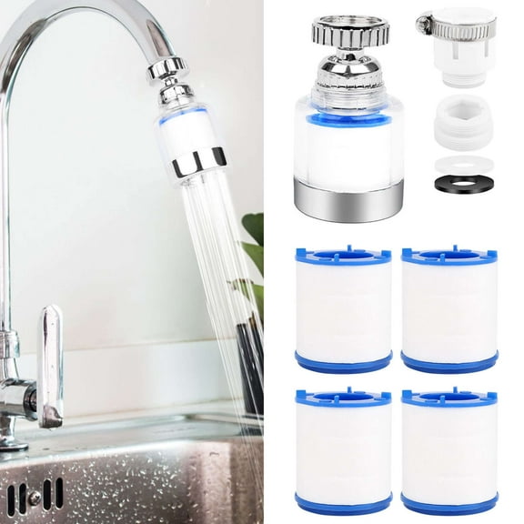 Luxtrada 360° Rotating Sink Water Filter, Kitchen Bathroom Universal Sink Water Faucet Filter Removes Chlorine Fluoride Heavy Metals
