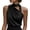 Black, variant on SEMPAI Elegant Tank Tops for Women Dressy Satin Sleeveless Shirts Asymmetrical Neck One Shoulder Wrap Around Neck Blouses
