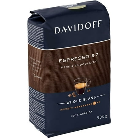 Davidoff Café Espresso 57 Whole Beans Dark Roast Coffee 17.6oz/500g