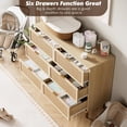thumbnail image 5 of Fashion Elegant Style Dresser, Rattan 6 Drawer Dresser for Bedroom, Large Double Dresser with Deep Drawers for Living Room, Hallway, Bedroom, 5 of 8