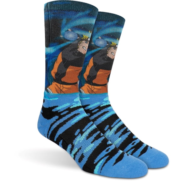 Naruto Shippuden Adult Crew Socks Naruto Rasengan Attack Pose Anime Officially Licensed One Size