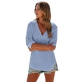 thumbnail image 3 of GZWYHT Linen Hoodie Women Hooded Beach Cover up Gauze Coverups for Women Beach Shirts for Women Sun Cover up for Women Beach Jacket for Women Blue XL, 3 of 7