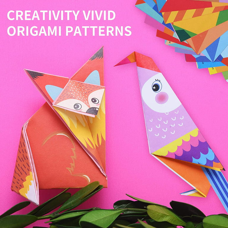 Colorful Kid Origami Craft Kit,152 Double Sided Vivid Origami Paper 8  Sheets Practice Papers 70 Origami Projects Instructional Origami Book for  Kids