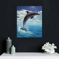 thumbnail image 5 of COMIO Blue Dolphin Canvas Wall Art  Blue Sky Beach Seascape Ocean Wall Painting on Canvas Poster Print for Home Kitchen Bathroom Teen Girls Wall Pictures for Living Room Decor, 5 of 5