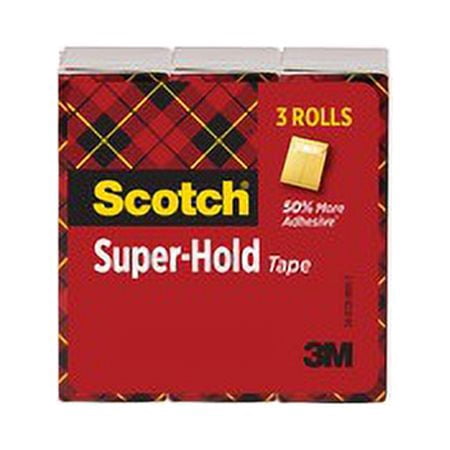 Scotch Super-Hold Tape - 27.78 yd Length x 0.75" Width - 3 / Pack - Clear | Bundle of 5