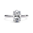 thumbnail image 2 of Solitaire Wedding Engagement Ring for Women | Center 10x5mm Oval Cut Lab Created Moissanite Promise Rings in 14K Solid White Gold Jewelry Gift for Her, Ring Size 10, 2 of 6