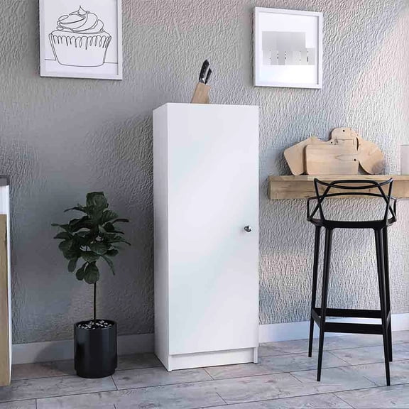 47" High Cabinet, Four Interior Shelves, White | Adds Storage to Small Garages