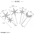thumbnail image 4 of Sparkly Crystal Hair Pins Shining Snowflake Moon Hair Clips Dainty Bridal Rhinestone Hair Barrettes for Wedding Elegant Hair Accessory for Women Girls (Set 2), 4 of 5