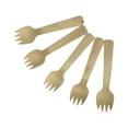 thumbnail image 3 of 100pcs Disposable Wooden Forks Wood Spork Tableware Party Supplies for Cake Dessert Cheese, 3 of 9
