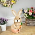 thumbnail image 2 of Northlight Plush Boy Easter Rabbit Figurine with Carrots - 11", 2 of 6