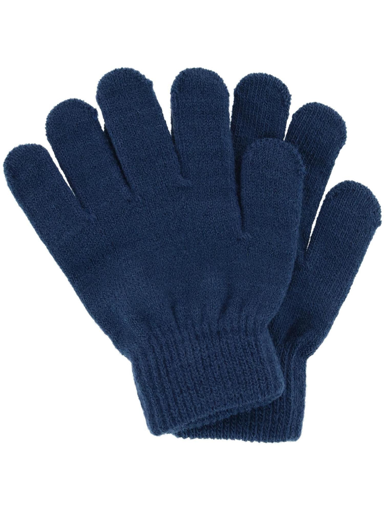 Grand Sierra Kids 4-7 Striped Hat and Solid Gloves Winter Set 