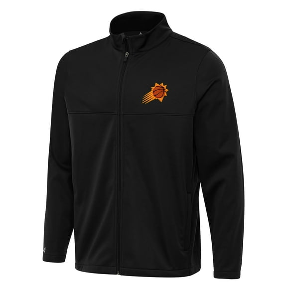 Men's Antigua Black Phoenix Suns Links 2 Full-Zip Golf Jacket