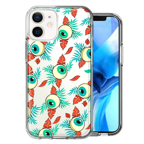 MUNDAZE For Apple iPhone 11 Halloween Creepy Tropical Eyeballs Design Double Layer Phone Case Cover