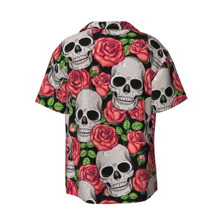 Xecao offers the Skull and Roses for Men's Casual Short-sleeved