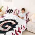 thumbnail image 4 of Erosebridal Letter G Baseball Player Print Full Size Sheets, Sports Monogram Bed Sheets for Kids Boys and Girls, 1 Flat Sheet, 1 Fitted Sheet and 2 Pillowcases, 4 of 6
