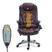 Swivel Gaming Massage Chair Ergonomic PU Leather Executive Office Chair Heated Vibrating 7 Point Wireless Massage Chair with Heating Function (Black)