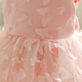 thumbnail image 6 of FFENYAN Solid Color Lace Princess Dress for Girls with 3D Butterfly Flutter Sleeves Round Neck Long Sleeve Tulle Party Dress for Weddings Birthdays and Special Occasions for 2-10 Years, 6 of 6