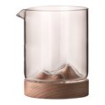 thumbnail image 1 of Whiskey Glass Mountain Wine Glass Teacups with Wooden Bottom - Infusing Coffee, Milk, Tea, 1 of 5