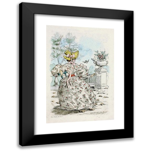 Henri Boutet 11x14 Black Modern Framed Museum Art Print Titled - 1931 Nineteenth -Century Female Modes (1908)