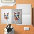 thumbnail image 4 of Watercolor Drip Australian Cattle Dog Pop Art Colorful Portrait Artwork 5x7in Folded Greeting Card Heeler Lover Gifts Single Note Card with Envelope - 01009, 4 of 5