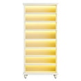 thumbnail image 4 of Barara King Bookshelf, Bookcase, Display Standing Shelf9-Tier Bookcase Wood Bookshelf with LED Lighting & Solid Wood Legs,White, 4 of 4