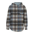 thumbnail image 6 of Winter Plaid Jackets for Womens Fashion Plus Size Lattice Splice Pocket Buttons Long Sleeve Casual Hooded Coat Outwears, 6 of 7