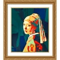 thumbnail image 2 of Stephen Chambers 26x30 Gold Ornate Wood Framed With Double Matting Wall Art Titled - Pearl Earring 5, 2 of 6