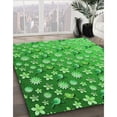 thumbnail image 3 of Ahgly Company Machine Washable Indoor Square Transitional Neon Green Area Rugs, 8' Square, 3 of 7