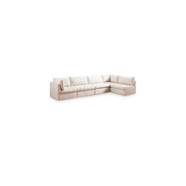 Meridian Furniture Jacob Pink Velvet Modular Sectional