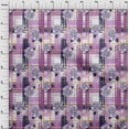 thumbnail image 3 of oneOone Polyester Lycra Dusty Purple Fabric Leaves & Floral Check Sewing Material Print Fabric By The Yard 56 Inch Wide, 3 of 4