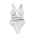 thumbnail image 5 of LUOGENLI Plus Size Swimsuit for Women 1-piece Shorts Women One Shoulder Swimsuit Bikini Swimsuit Irregular Solid Color Monokinis Swimsuit White Size S, 5 of 5