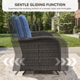 thumbnail image 5 of Patiobula Patio Furniture Set with Propane Fire Pit Table, 5 Pieces Outdoor Sectional Couch, Brown Wicker Rattan Conversation Loveseat Glider with Swivel Chair for Garden Backyard Deck, Navy, 5 of 15