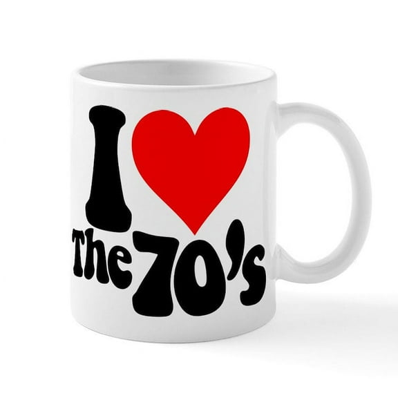 CafePress - I Heart The 70S Mug - 11 oz Ceramic Mug - Novelty Coffee Tea Cup