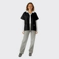 thumbnail image 3 of SPECTRUM UNIFORMS Scrub Tops Tunic Tops with Snap Front Women V-Neck Soft Fabric Ideal for Medical Professionals, Hospital and Lab Work Wear Black, 3 of 5