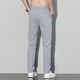 thumbnail image 4 of Pantalones largos para hombre, de color liso, de seda helada, elásticos, con cordón, informales, deportivos, para hombre, 4 of 6
