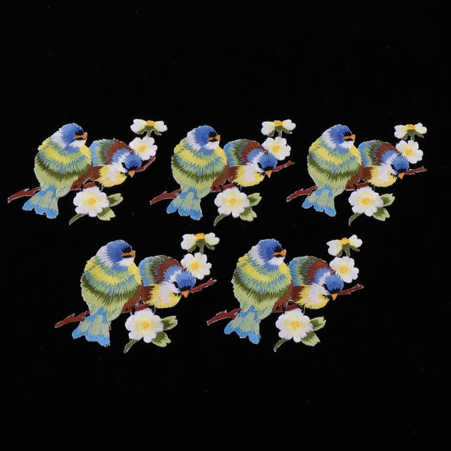 5 piezas Hierro En Parches DIY Coser Apliques Adhesivos Decorativos Parches Con Pájaros Para Mochilas Jeans De Tela Abrigos A3 Macarena Pegatinas de parche bordado