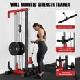 thumbnail image 3 of Cable Crossover Machine,Lat Pull Down Machine for Home Gym, Wall Mounted Cable Machine with 16 Adjustable Positions,LAT Tower with Cable Row Attachment, 3 of 10