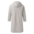 thumbnail image 4 of ZAZYULZ Women's 2024 Long Sleeve Hooded Cardigan Dressy Open Front Knit Sweater Coat With Pockets(Khaki,S), 4 of 9